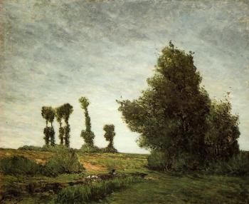 保羅 高更 Landscape with Poplars